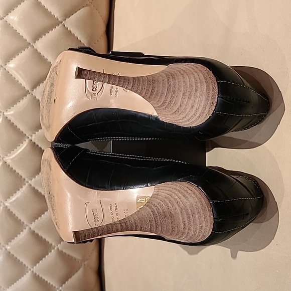 Just Cavalli sandals size 41.5 black printed leather metal logo accessories - Picture 11 of 13